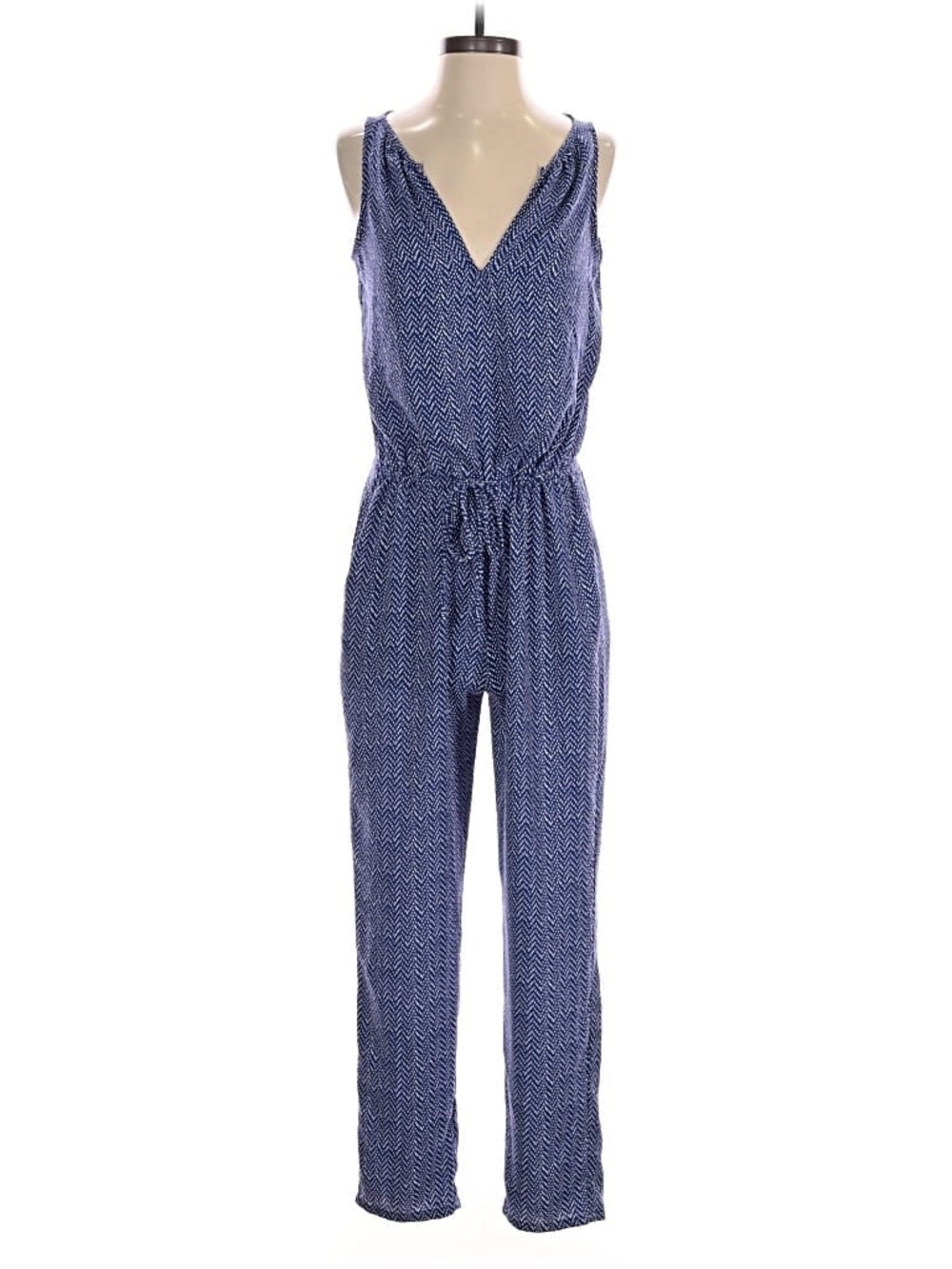 GAP Sleeveless Navy Chevron Jumpsuit